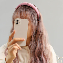 [엔젤슈슈] 새틴 진주 볼륨 헤어밴드 핑크 머리띠