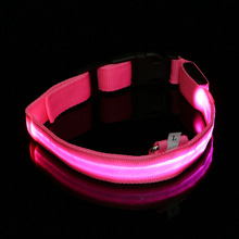 LED 애견 강아지 목줄(L) (핑크) 야간산책 불빛목줄
