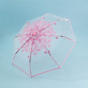 꽃비 3단 투명 우산