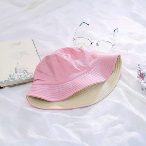 데일리 양면 벙거지 모자(핑크+아이보리)