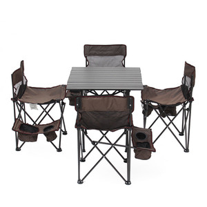 4인용 접이식 캠핑 롤테이블 의자세트 차박 야외식탁