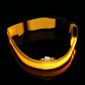 LED 애견 강아지 목줄(L) (옐로우) 밤산책 led개목줄