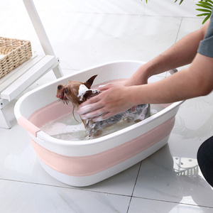 퐁퐁 접이식 반려동물 욕조 강아지 고양이 애견목욕통