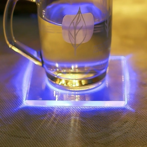 홈파티 사각 LED 컵받침 술잔코스터 감성캠핑