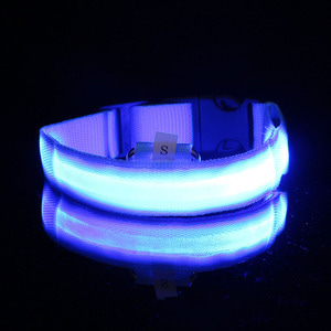 LED 애견 강아지 목줄(S) (블루) 애견 야간산책목줄