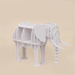 DIY 코끼리 동물조형 선반 책장(80x50cm) (화이트)