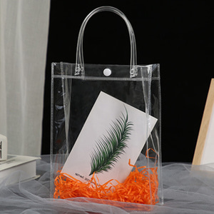 투명 PVC 쇼핑백 10p세트(20x26cm) 꽃쇼핑백