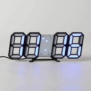스마트 LED 리모컨 디지털 벽시계(블랙+블루)알람시계
