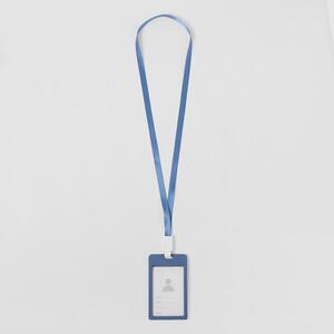 플립 세로형 사원증 케이스+목걸이줄 5p세트(블루)