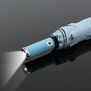 LED 손전등 완전자동 양산겸 우산(블루)3단 자동우산