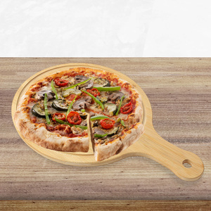 대나무 손잡이 피자트레이(원형) 40x28cm 피자도마