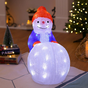 크리스마스 60구 LED 눈사람 트리 장식인형