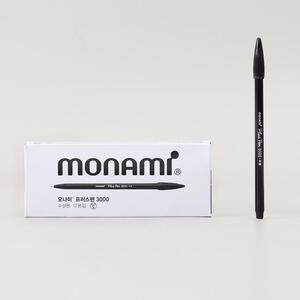 모나미 프러스펜 3000 12개입(흑) 필기용 검정 사인펜
